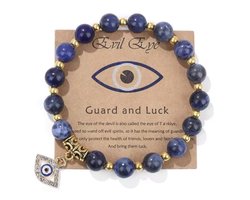 Akyol - Evileye kralenarmband– evil – eye – blauwe evileye – armband– unisex – geluk – bescherming – boze oog ketting - turkse oog - nazar - cadeau voor vriendin - blauwe oog armband – vrienden armband