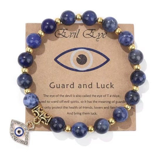Akyol - Evileye kralenarmband– evil – eye – blauwe evileye – armband– unisex – geluk – bescherming – boze oog ketting - turkse oog - nazar - cadeau voor vriendin - blauwe oog armband – vrienden armband