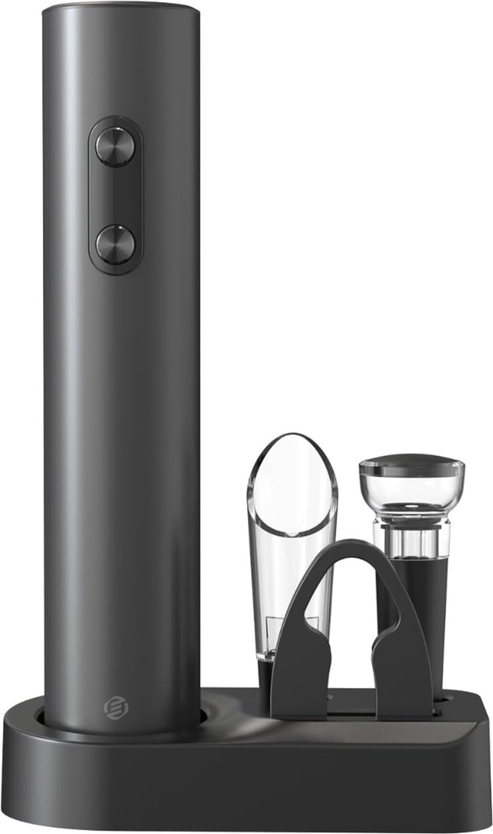 Equivera Elektrische Kurkentrekker Set - Automatische Wijnopener - Wijn Accessoires - Flessenopener - Cadeautip - Premium