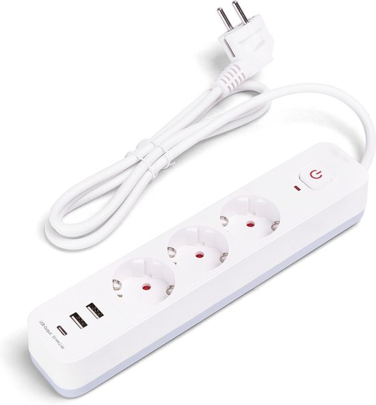 NTONPOWER Ultiprise Plate 3 Prises Avec 2 Ports USB, Câble De 1,5
