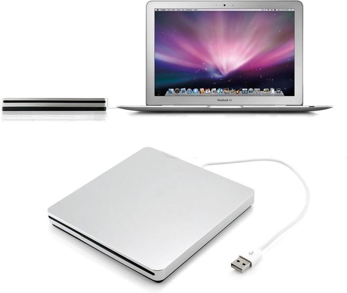 Externe USB-drive DVD CD RW brander USB-aansluiting Apple MacBook Pro Air iMac