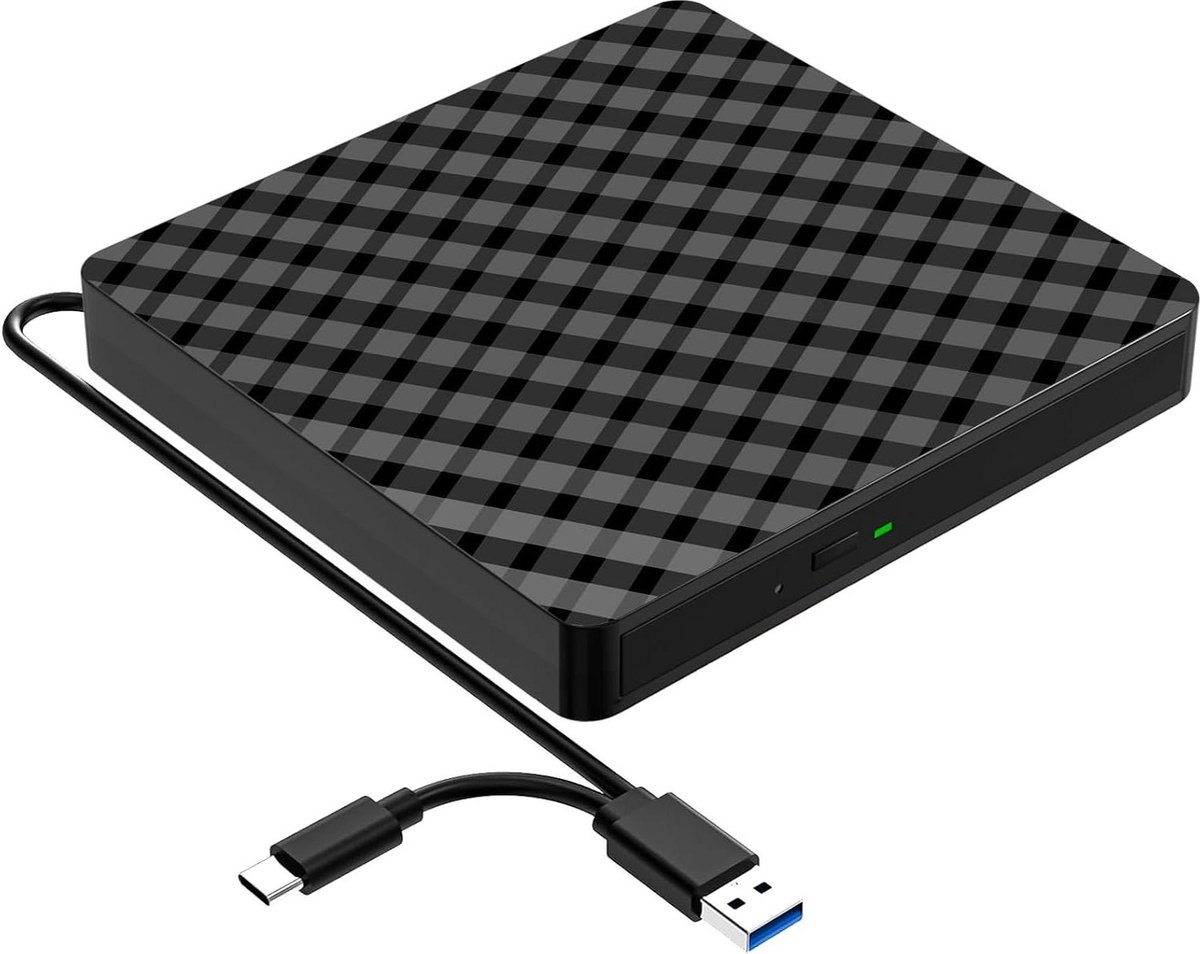 Externe DVD-CD-drive USB 3.0 type-C voor MacOSX WIN10 zwart