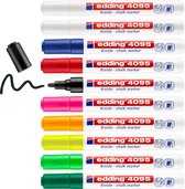edding 4095 krijtstiften in 9 verschillende kleuren - 10 stuks raamstiften - krijtmarkers - Afwasbaar - ronde punt 2-3 mm - krijtstift voor krijtborden, uitwisbaar - voor het schrijven op ruiten, glas, spiegels - schudden en pompen voor gebruik