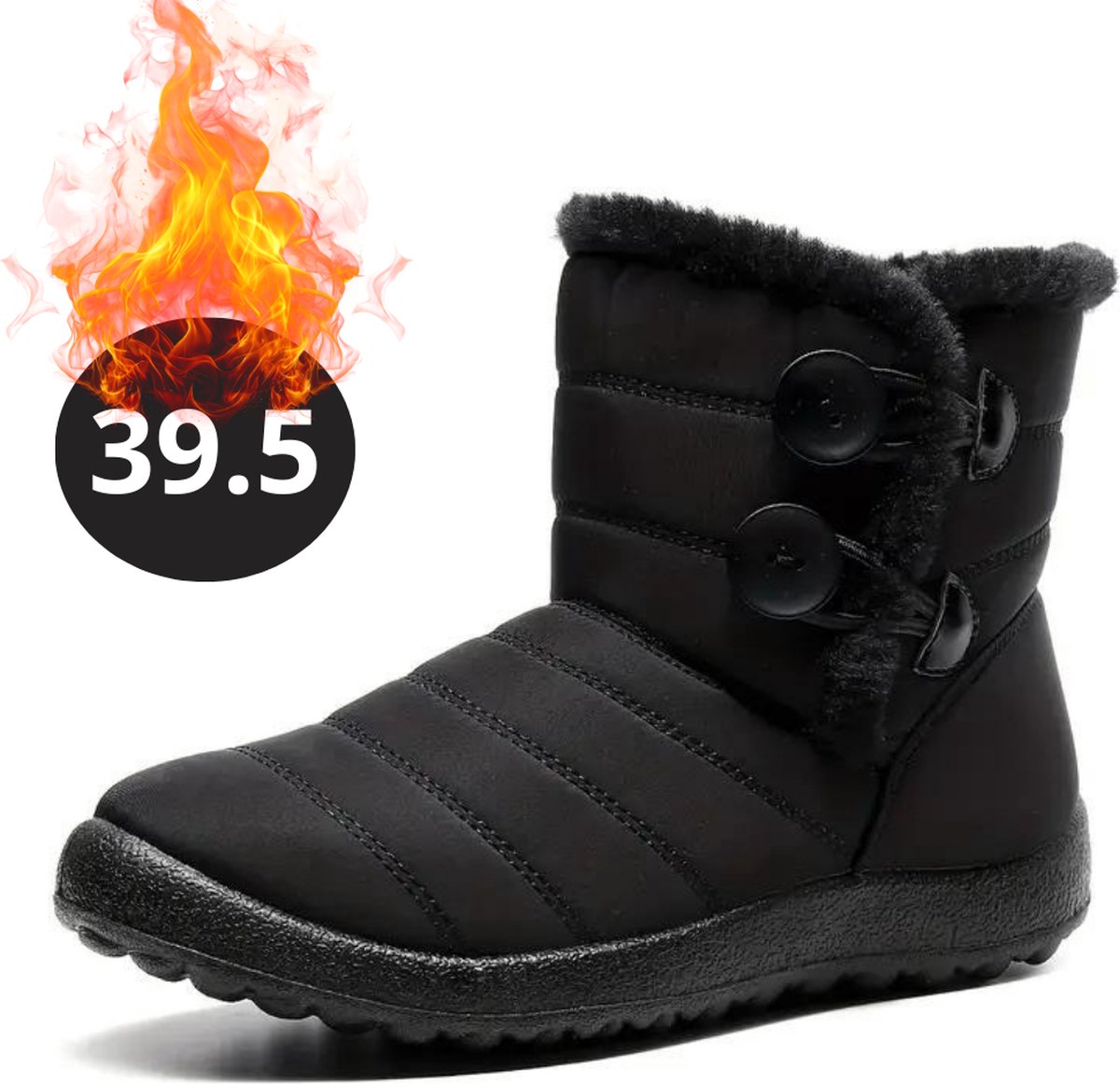 Livano Snowboots Sneeuwschoenen Sneeuwboots Dames Wintersport Ski Skischoenen – 39.5 Knopen Zwart