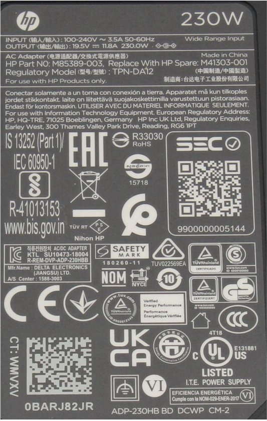 677765-003 original HP chargeur 230 watts