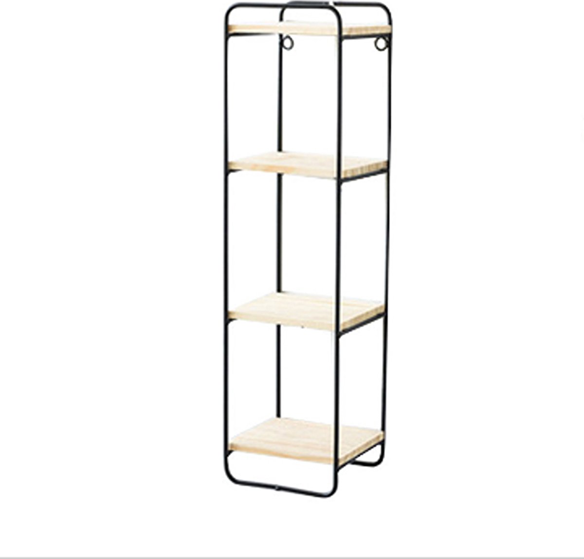 Caryota Wandrek Rechthoekig - Wanddecoratie - 4 Lagen - Zwart - 49.5 x 13.5 x 12 cm - Metaal