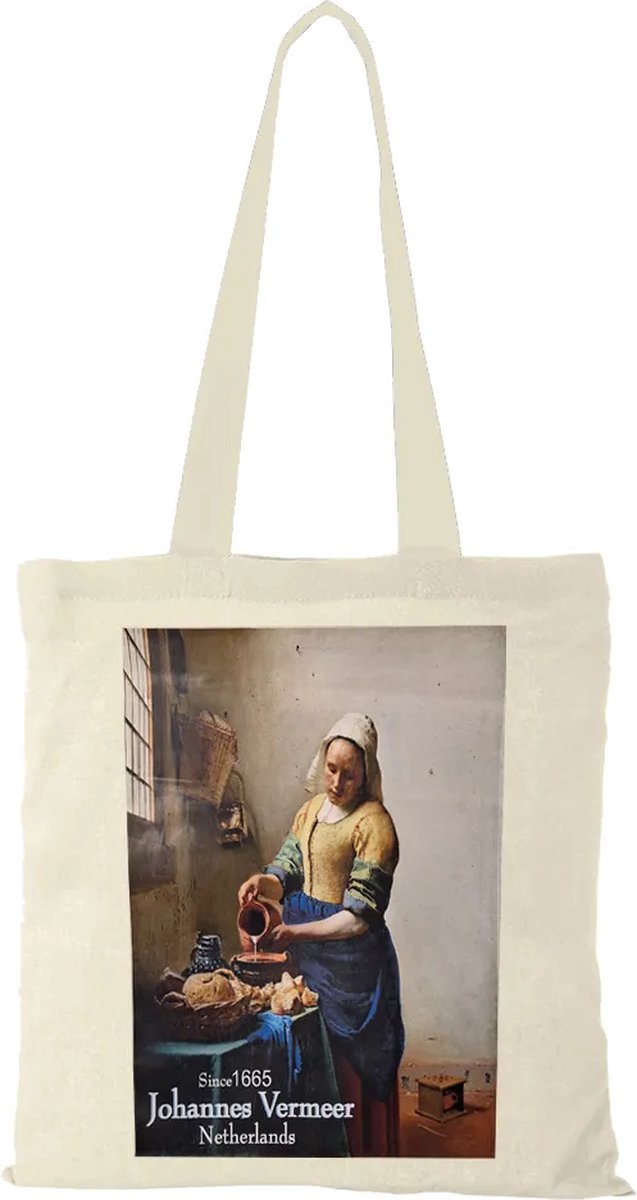 Canvas tas- Het melkmeisje Johannes Vermeer - katoenen tas - schoudertas dames - tassen dames - schoudertassen