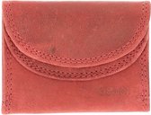 Kleine Leren Portemonnee Dames & Heren - RFID | Mini Portemonnee Pasjeshouder met Kleingeldvak | Overslag Portemonnee in Rood | 2 Pasjeshouder | 9x7x2cm