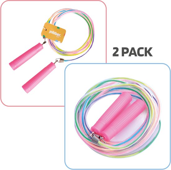 Springtouw kinderen + 5 meter Springtouw - Unicorn - 2 stuks - Set