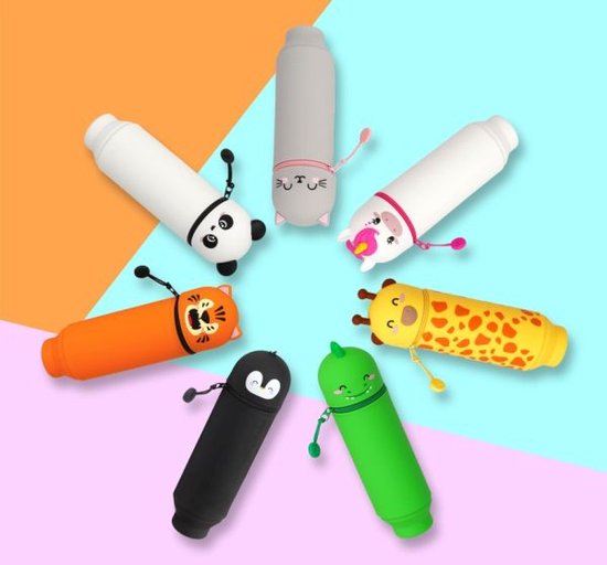 LEGAMI - Trousse en silicone souple 2 en 1 – Kawaii, porte-stylos, fermeture éclair en | bol LEGAMI - Trousse en silicone souple 2 en 1 – Kawaii, porte-stylos, fermeture éclair en | bol