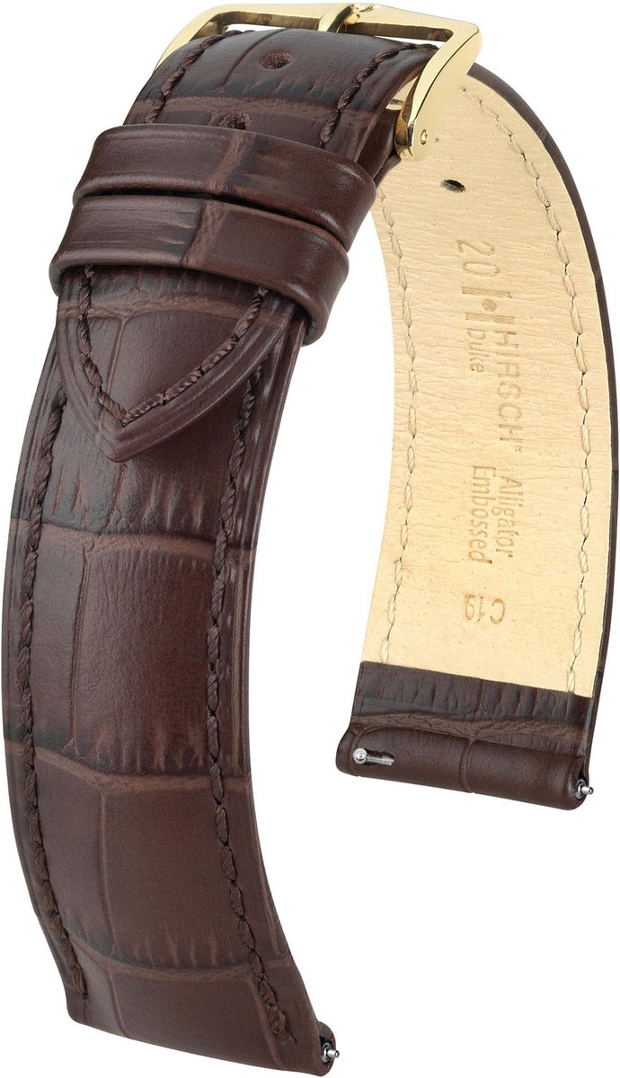 Hirsh Horlogeband Duke Donkerbruin - Leer - 19mm