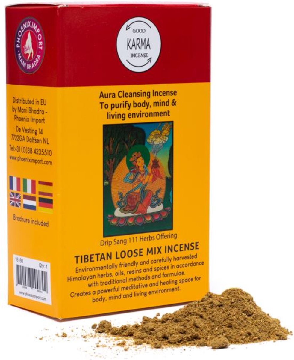 Gangchen Himalaya Tibetaans Wierookpoeder – Aura Zuiverend – Tibetaanse Wierook - 135 gram Meerkleurig