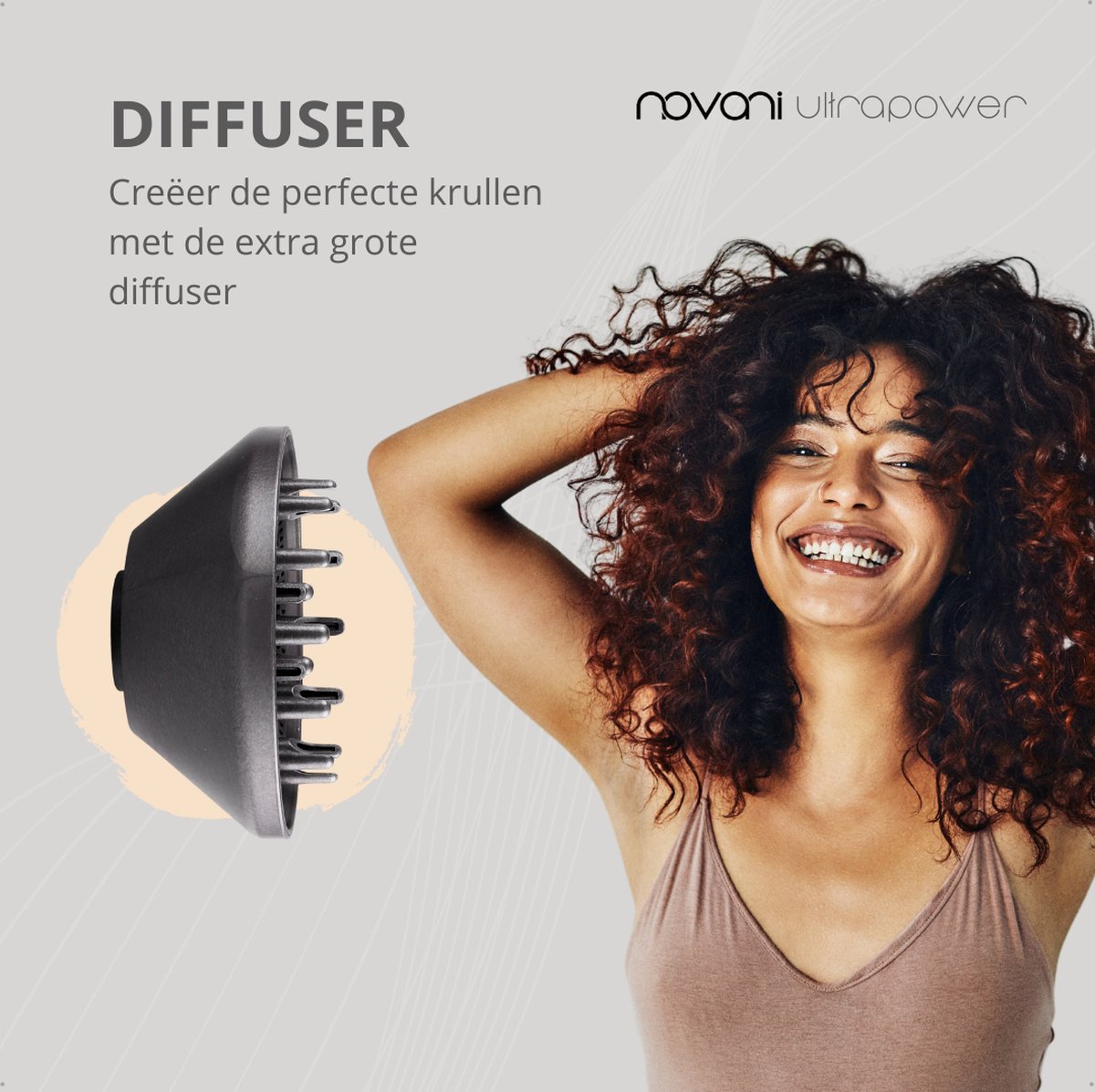 Novani Ultrapower Haardroger - Föhn met Diffuser - Krullen - afbeelding 3