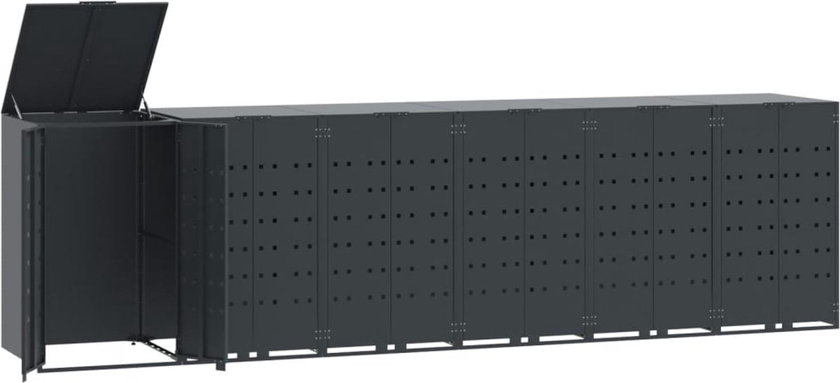 VidaXL Containerberging 6 containers 414x79x117 cm staal antraciet