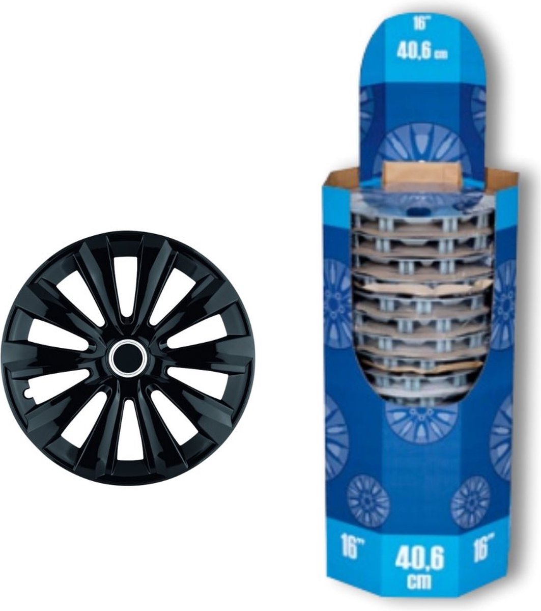 Tip-it Wieldoppen 16 inch - 2 stuks - Kliksysteem - Zwart