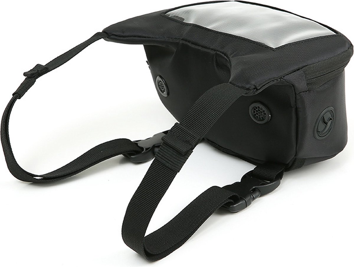 Sac De Guidon De Moto étanche - Compatible Vespa - Fonctionnement à Écran Tactile - Port USB Pour Casque - Noir