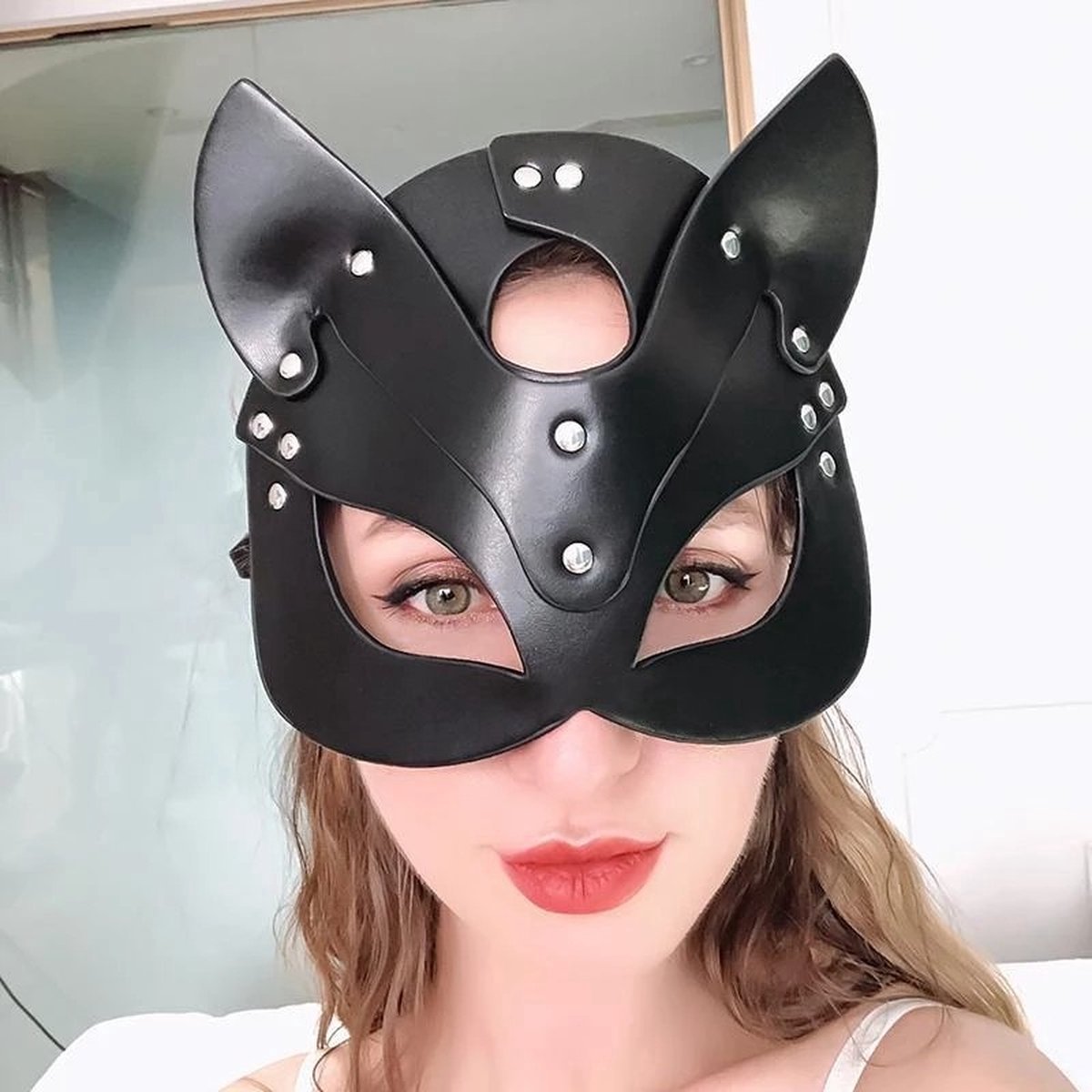 Goedkoopste Finnacle - Ontketen je wilde kant - PU leren BDSM kattenmasker - zwart
