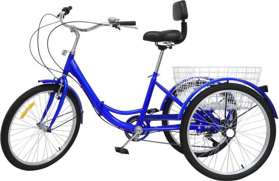 Vélo pliant de 24 pouces, tricycle pour adulte tricycle avec panier - 3