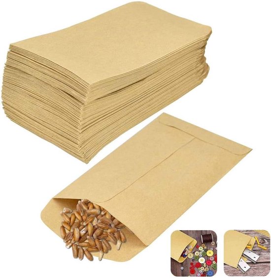 100x Papieren Zakjes - Hoge Kwaliteit - Niet Gemakkelijk Te Scheuren - Cadeauzakjes - Oliebestendig - Voor Feestjes & Buitenevenementen - 10x6 cm - Mini-zakjes Van Kraftpapier Voor Bruiloften, Kerstmis