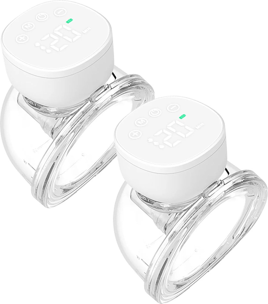 Goedkoopste Verkoop Nederland® - 2 Stuks - Draagbare Borst Pomp - Handsfree - Elektrische Borstkolf - 180Ml Opslag - 60Db - Accu duur 1.5uur - Massage Functie - Stille Onzichtbare Borstkolf - 3 Modi 9 Niveaus - Van Zuigkracht - 180Ml Capaciteit - Wit