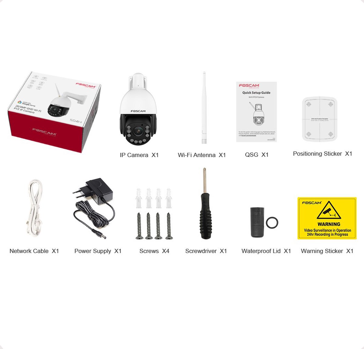 Foscam SD4H Beveiligingscamera - Buitencamera - 2K - Nachtzicht 200m - PTZ - Dual-Band - WiFi - 4MP - Wit – foto 6