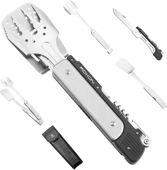 ROXON MBT3 6-in-1 Multifunctionele Afneembare Opvouwbare BBQ Tool Set ...