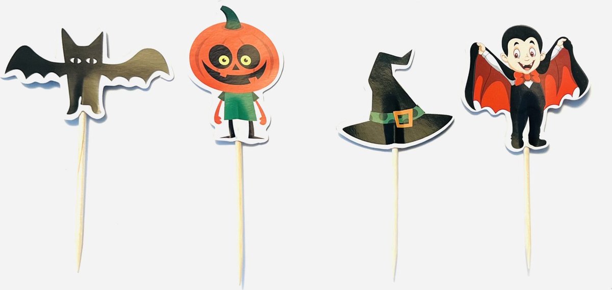 Halloween | dracula | cocktail prikker | cupcake decoratie | prikkers met versiering | taartversiering