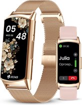Avalue Luxe AMOLED Smartwatch Dames - Activity Tracker met Bluetooth Call, Stappenteller en Bloeddrukmeter - Geschikt voor alle Smartphones - Met Extra Bandje