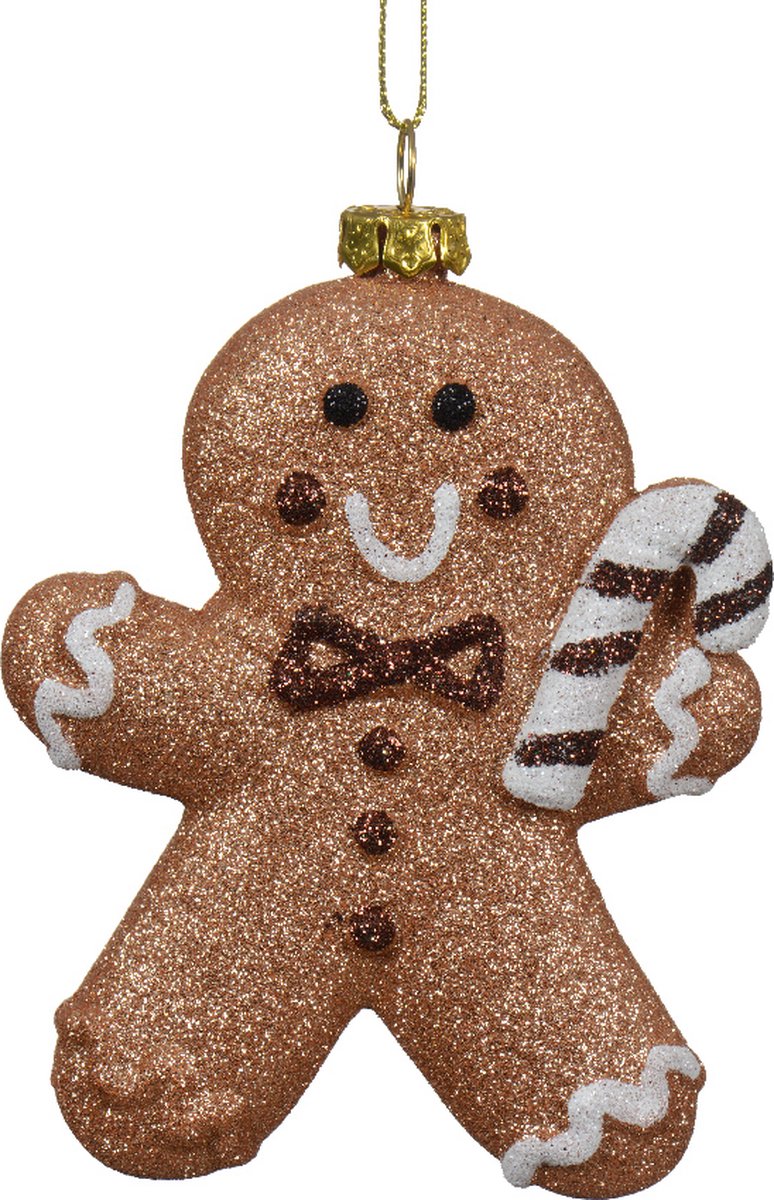 Decoris Hangende kerstdecoratie, peperkoekman 8,30x3x10cm bruin