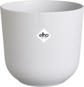 Elho Jazz Round Ø 30cm - Pot de Fleurs d'Intérieur - Plastique 100% recyclé - Structure Unique - Ø 29.5 x H 27.5 cm - Blanc soie