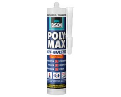 Bison Poly Max Kit transparant koker 280 ml, alles in 1 kit, waterdichte afdichting, universeel, binnen en buiten, overschilderbaar, vullend, krimpvrij, temperatuurbestendig van - 40°C tot + 100°C