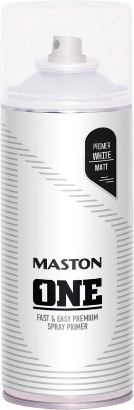 Maston ONE - Spuitverf - Primer - Wit - 400ml - grondverf spuitbus wit