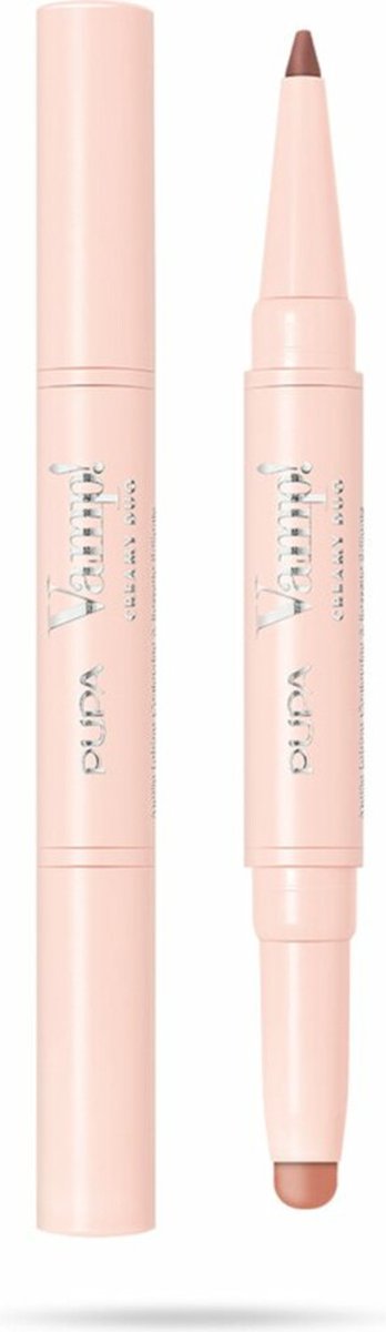 Goedkoopste PUPA Milano Vamp! Creamy Duo Lip Pencil & Shiny Lipstick 002 Medium Nude 0,8 gr