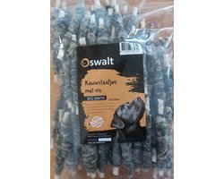 Oswalt Kauwstaafjes Met Vis - Gedraaide sticks met Vis - 100 Stuks - 12,5cm - Hondensnack