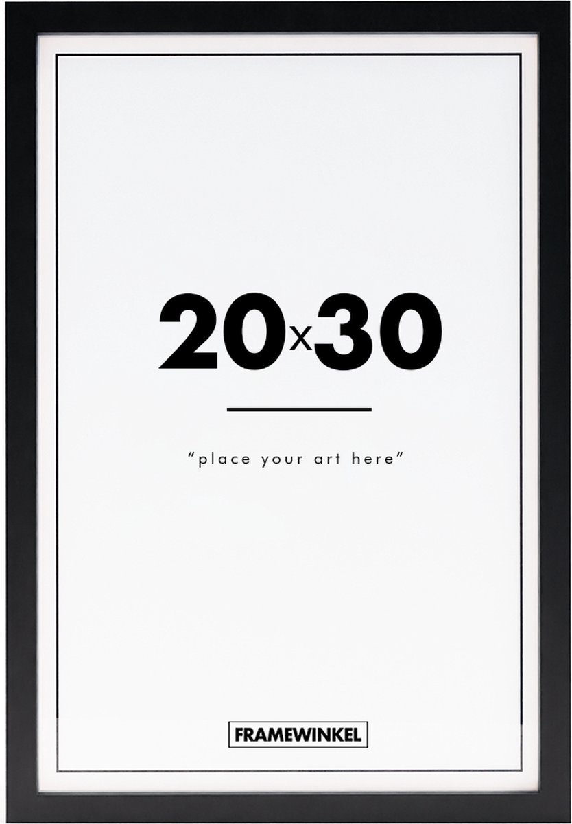 Fotolijst - Framewinkel - Premium Hout - Fotomaat 20x30 cm - Posterlijst - Fotolijstje - Zwart