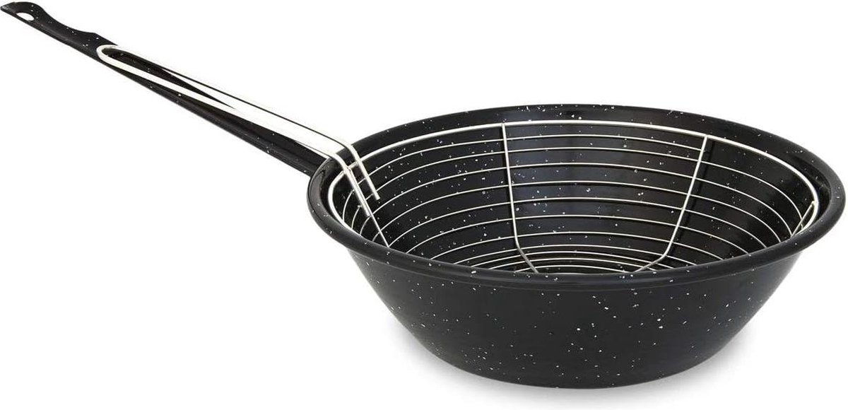 Frituurpan Verglaasd Staal - Inhoud 2.5 Liter - Diameter 24 cm - Gemaakt in Spain