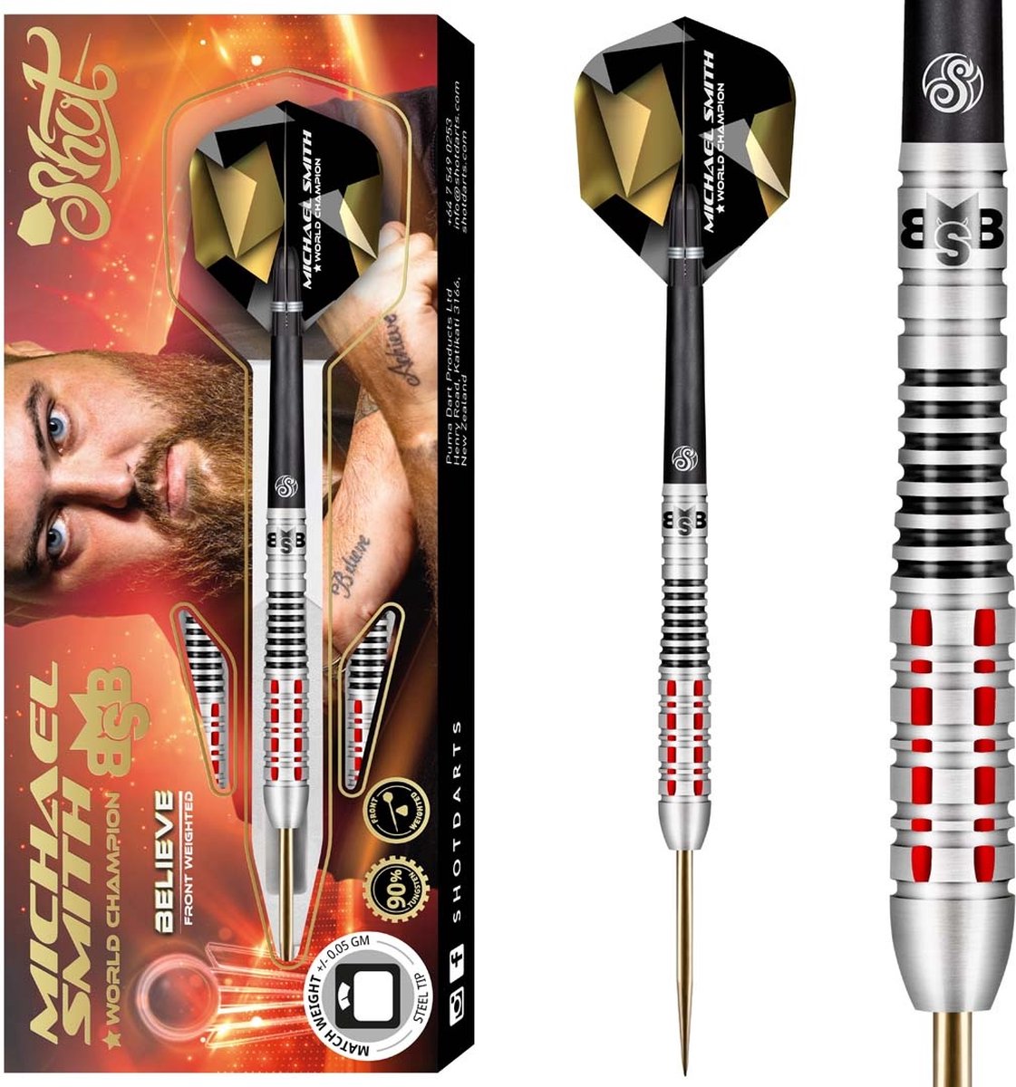 Shot Michael Smith Believe 90% - Dartpijlen 26 Gram