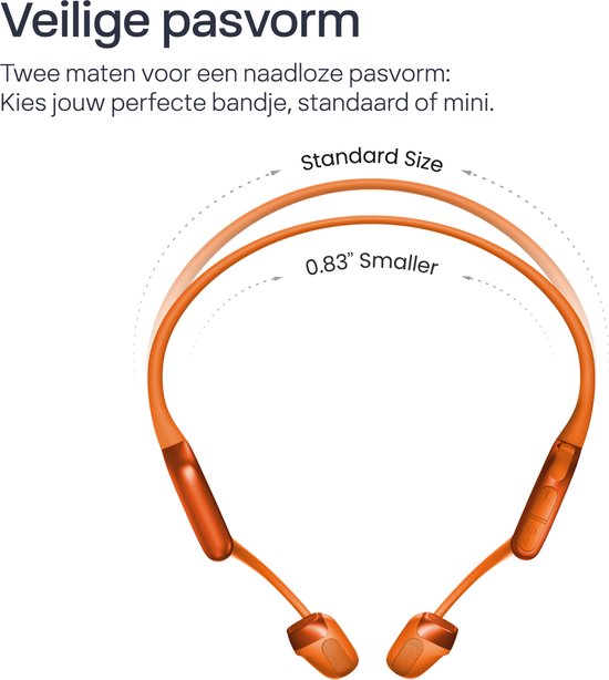Shokz OpenRun Pro 2 Mini Casque de sport à conduction osseuse Open-ear - Résistant à l’eau et à la transpiration IP55 - Autonomie 12 heures - Orange
