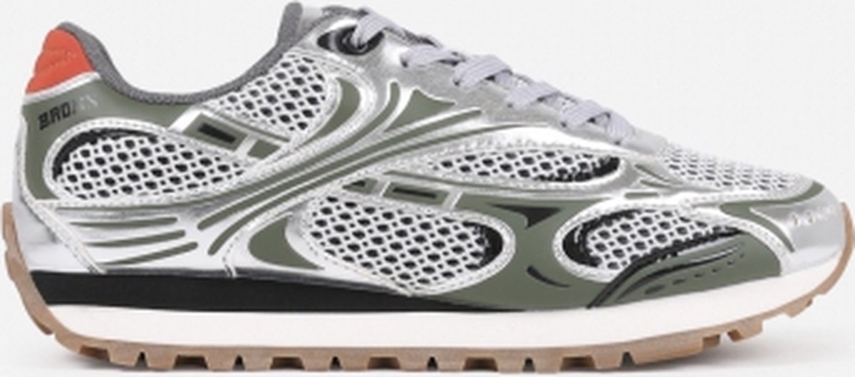 BRONX - Tronic - Vrouw - Sneakers - Groen/Zilver - maat 38