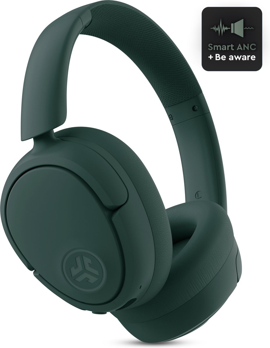 JLAB Jbuds LUX ANC Koptelefoon Draadloos - Noise Cancelling Hoofdtelefoon – 70 Uur Speeltijd – Be Aware Audio – Bluetooth Multipoint – Aanpasbare Equalizer Instellingen – Inklapbaar Design Met Zachte Oorkussens - Groen