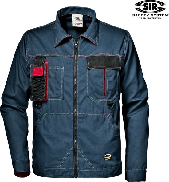 SIR SAFETY HARRISON WORK JACKET Veste de travail Air Force Blue Veste de travail pour hommes - Poches poitrine multifonctions Poches latérales à Ring en D Veste de travail renforcée durable à double couture
