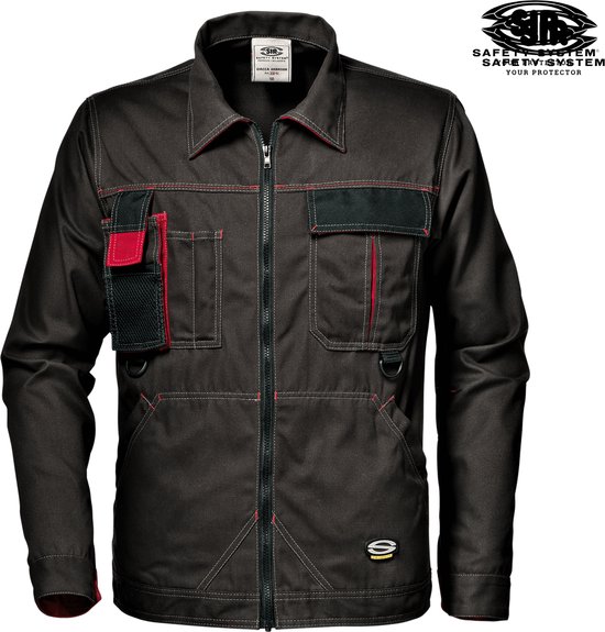 SIR SAFETY HARRISON WORK JACKET Veste de travail Veste de travail Zwart pour hommes - Poches poitrine multifonctions Poches latérales à Ring en D Veste de travail renforcée durable à double couture
