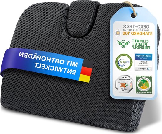 Ergonomische zitwig ter verbetering van zithouding - Orthopedisch zitkussen met geheugenschuim | harde zitwig voor stoel, auto, enz.