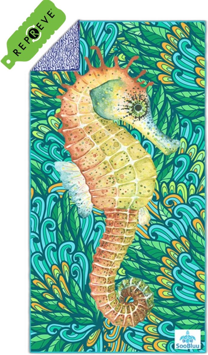 SooBluu sneldrogende reishanddoek strandlaken XL 'HIPPO' – 100 x 190 cm