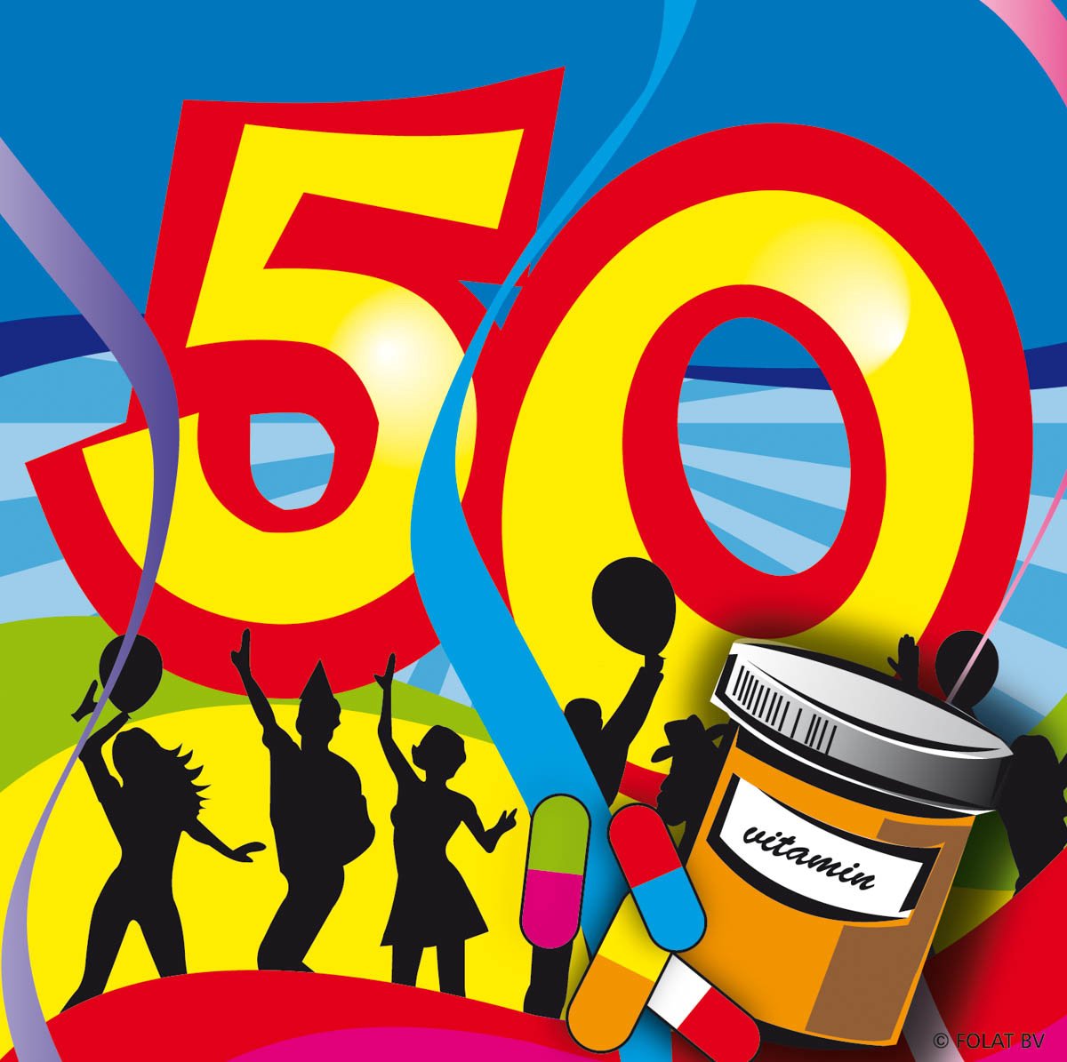 Servetten 50 Jaar Swirls 25x25cm - 20 stuks