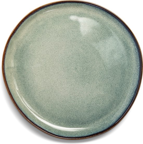 Vidi Piatto Dinerborden set van 6 - Ø26,5 cm – bordenset 6-delig – ontbijtbord – serviesset 6 persoons - Saliegroen