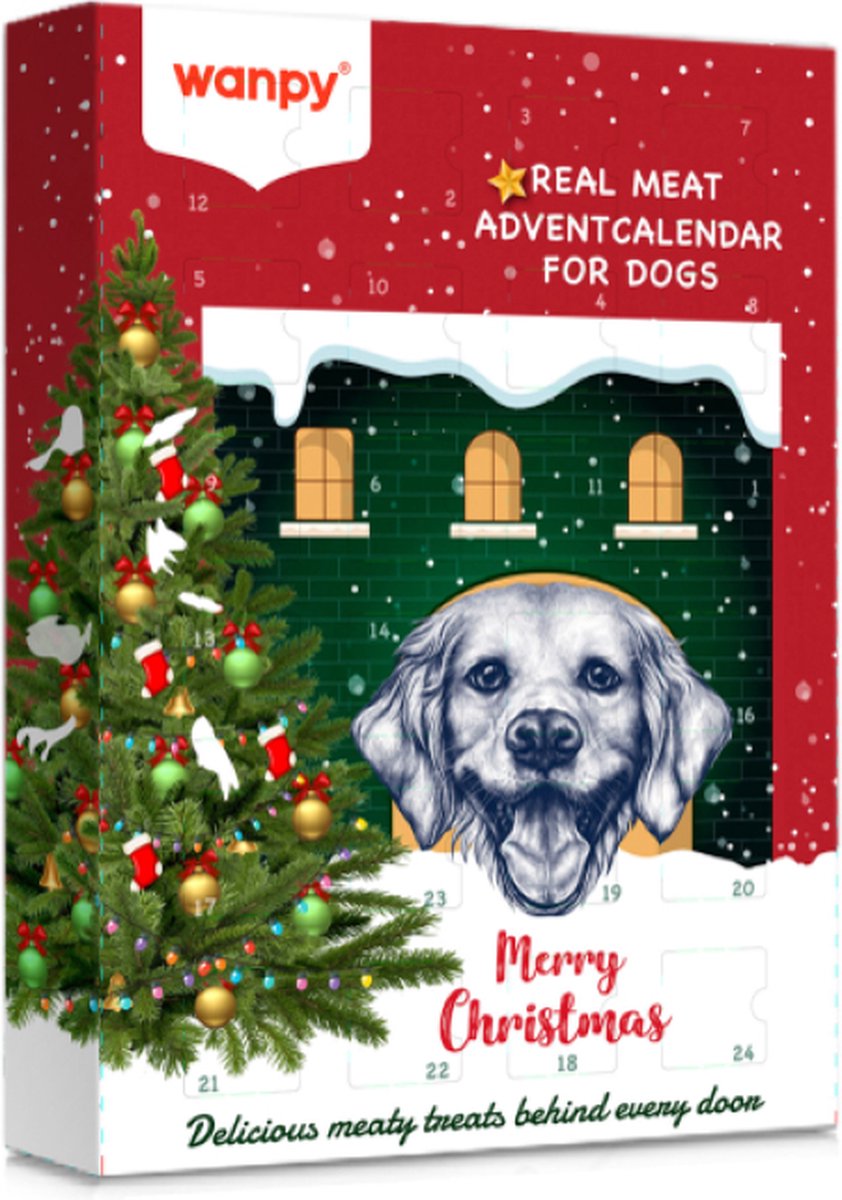 Wanpy - Kerst Adventskalender voor Honden - Met kip, eend en rund