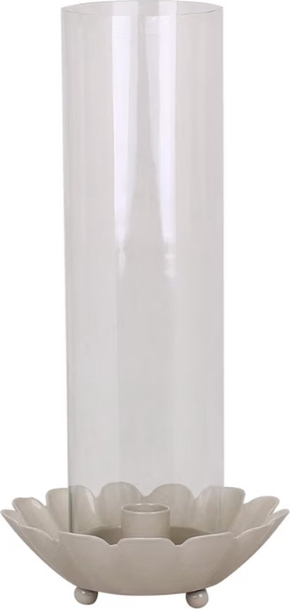 Strömshaga Kandelaar Cilinder Glas Beige 27,5cm hoog