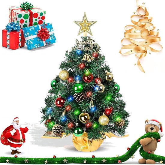 Shengruili Mini-kerstboom van 60 cm, voor tafel, miniatuur