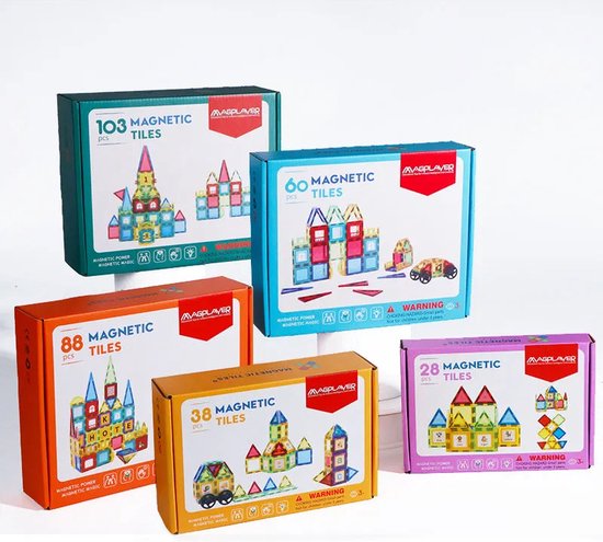 38 Stuks Magplayer Magnetische bouwstenen Bouwset Magneettegels Kinderen Montessori Educatief spel Speelgoed voor kind Jongen Meisje Cadeau
